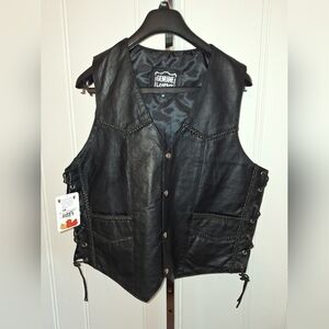 Genuine Lambskin Leather Bikers Vest